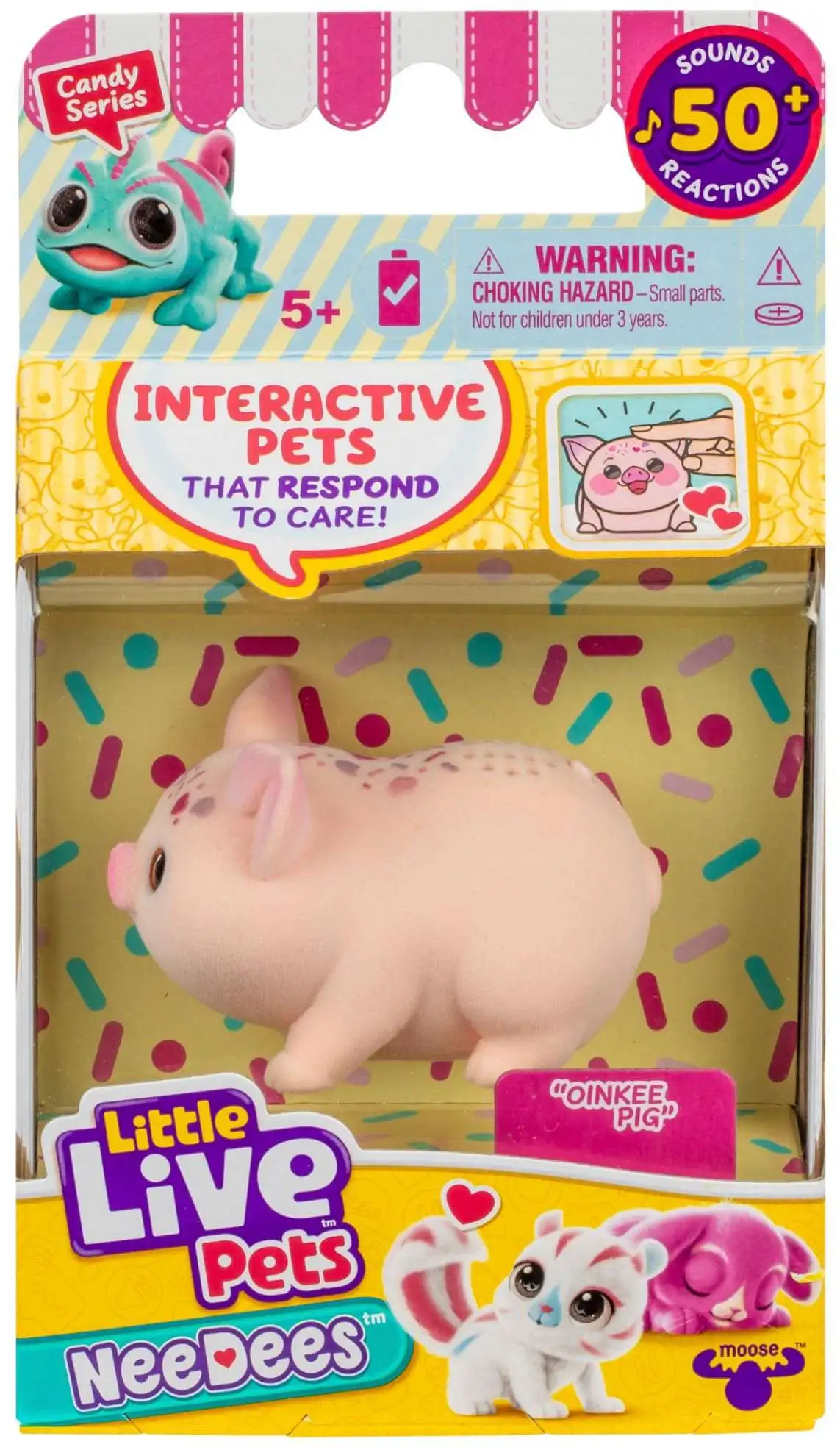 Little Live Pets NeeDees – Mascota Interactiva De Peluche Con Más De 50 Sonidos, Ojos Parpadeantes Y Puntuación Por Cuidado, Ideal Para Llevar A Todas Partes