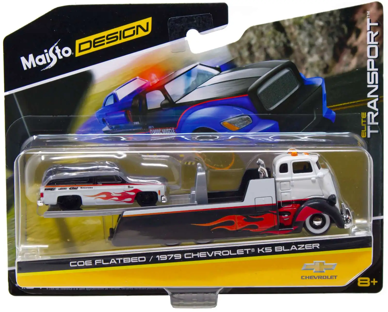 Maisto Design Elite Transport COE Flatbed / 1979 Chevrolet KS Blazer Diecast Car