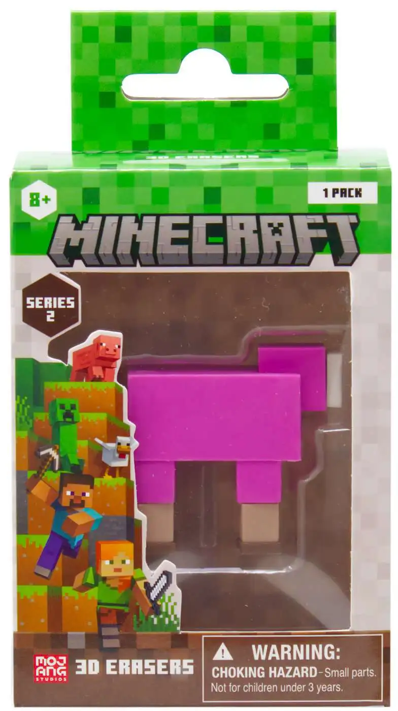 Minecraft Series 2 Pink Sheep 2.25-Inch 3D Eraser
