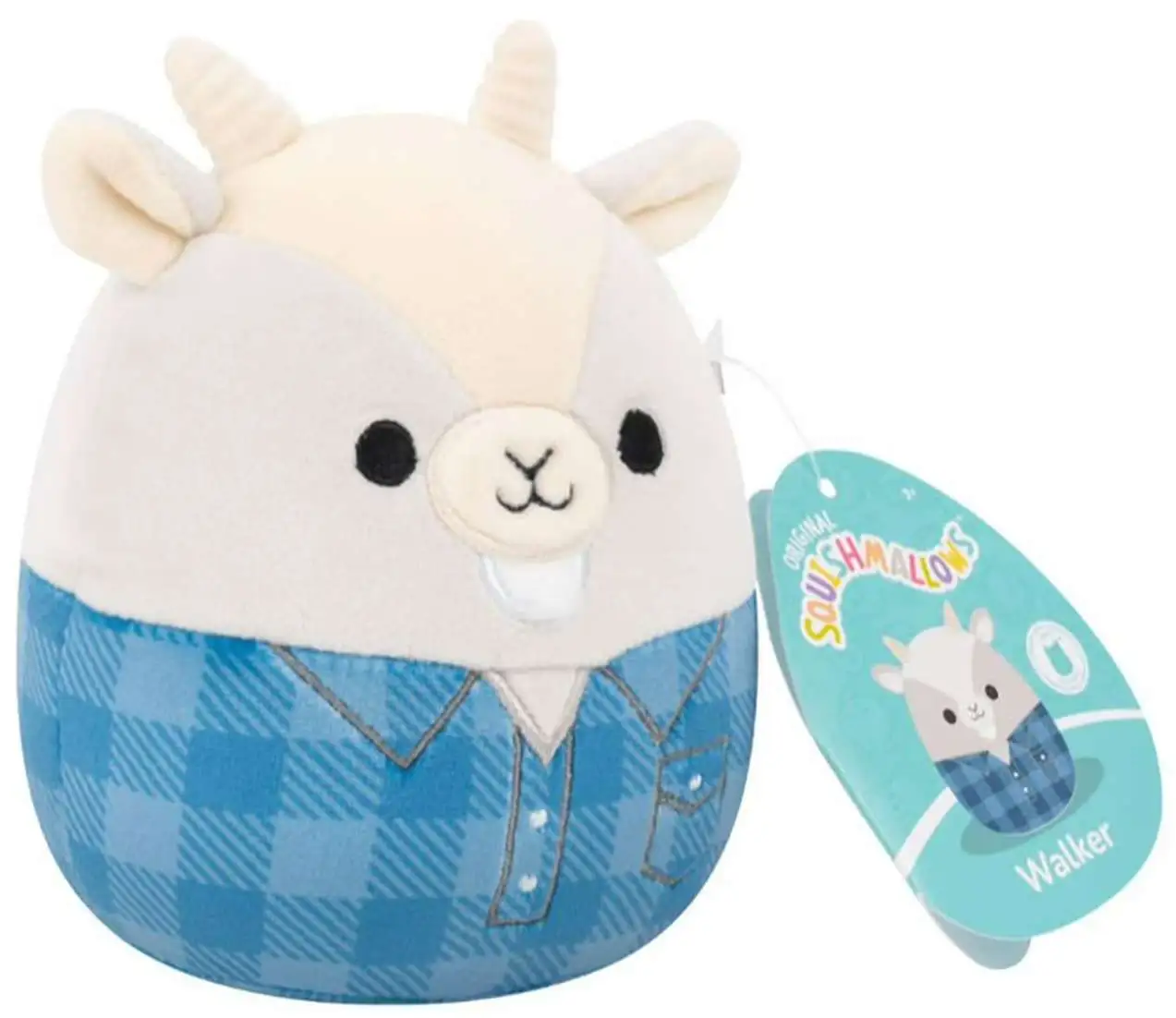 Squishmallows Walker the Goat 5-Inch Plush [Wearing Flannel]