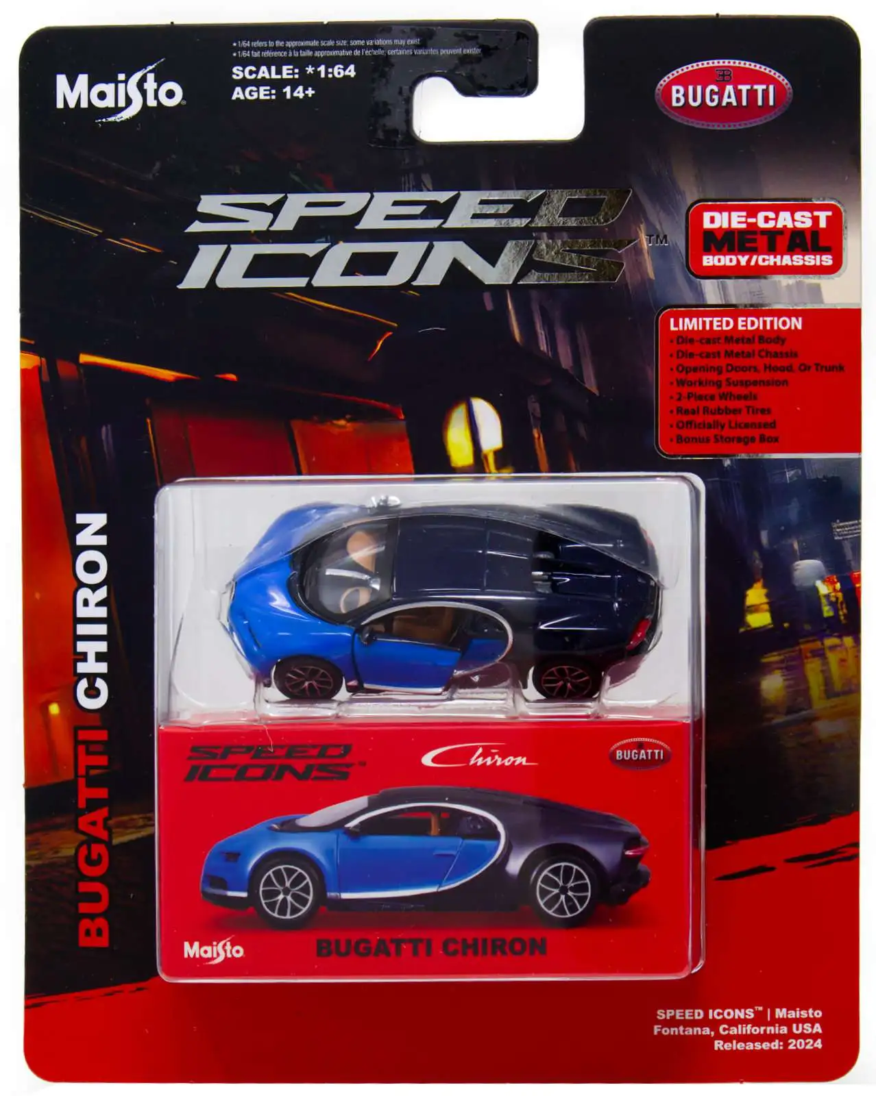 Speed Icons Bugatti Chiron Diecast Car [Blue]