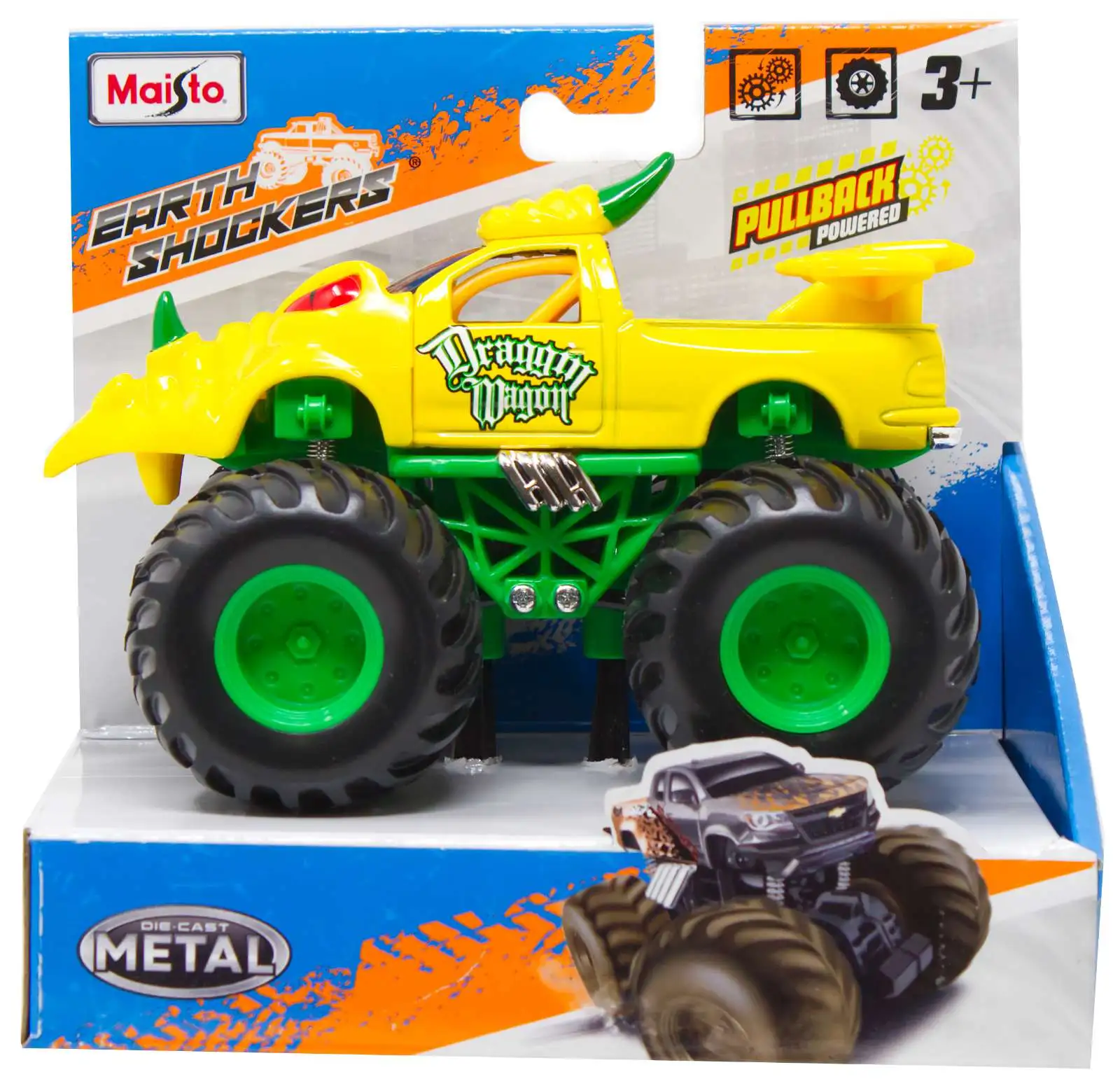 Earth Shockers Dragon Wagon Diecast Pull-Back Car