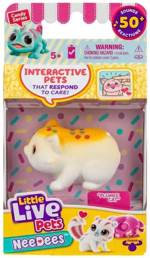 Little Live Pets NeeDees Candy Series Plumee Cat Wearable Interactive Figure Pack