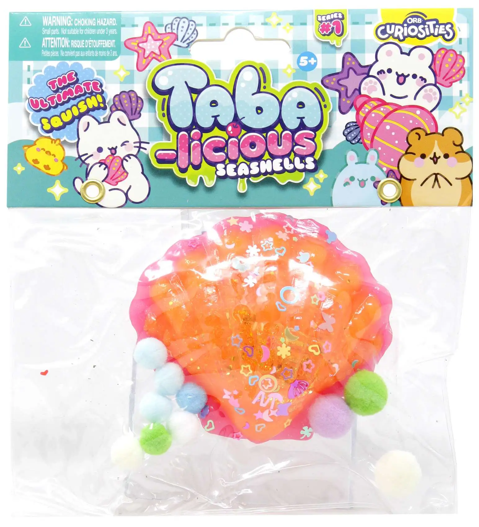 Taba-Licious Seashells Clam Shell Squeeze Toy Orange Pink ORB