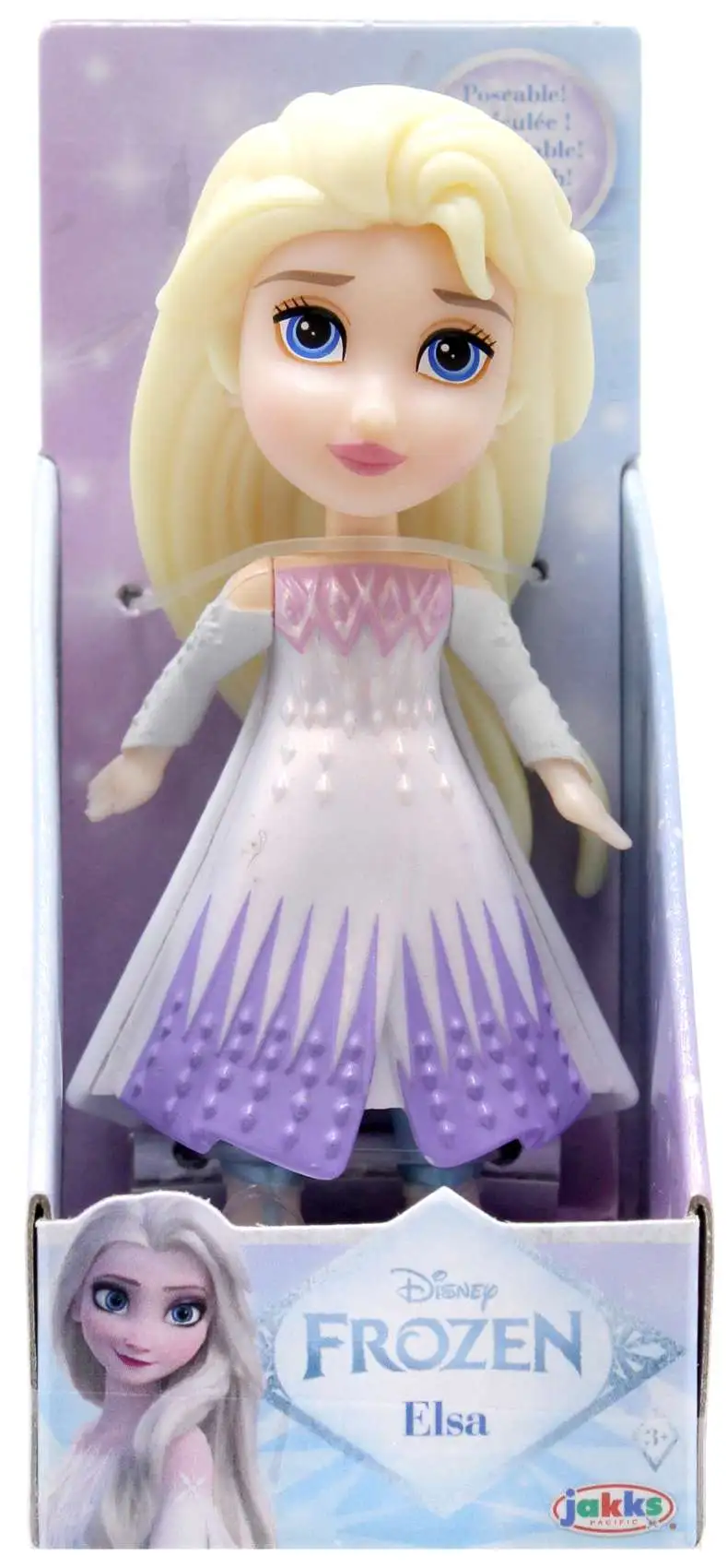 Disney Frozen Posable Elsa 3 Mini Figure White Purple Dress, Metallic Jakks Pacific - ToyWiz Disney Frozen Posable Elsa 3 Mini Figure White Purple Dress, Metallic Jakks Pacific - ToyWiz