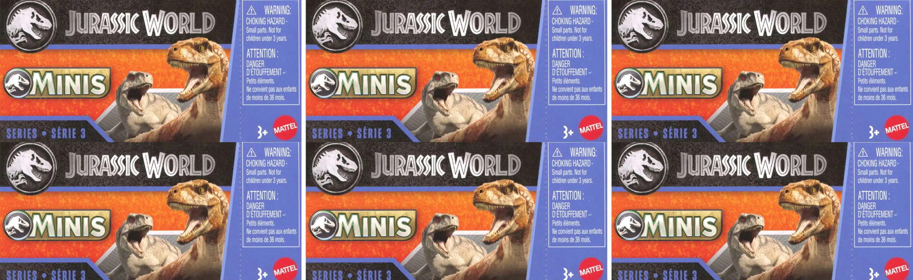Jurassic World MINIS 2025 Series 3 LOT of 6 Mystery Packs