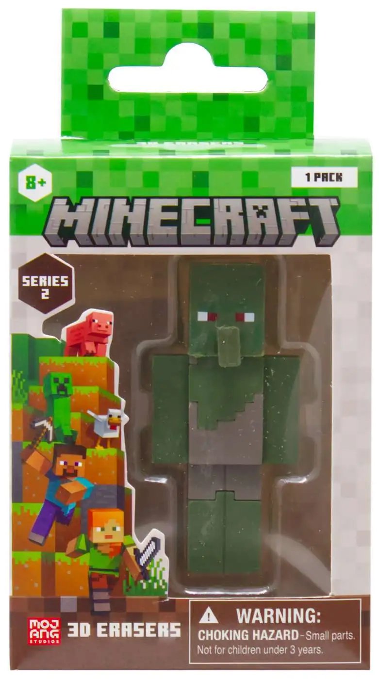 Minecraft Series 2 Zombie Villager 2.25 3D Eraser PMI - ToyWiz