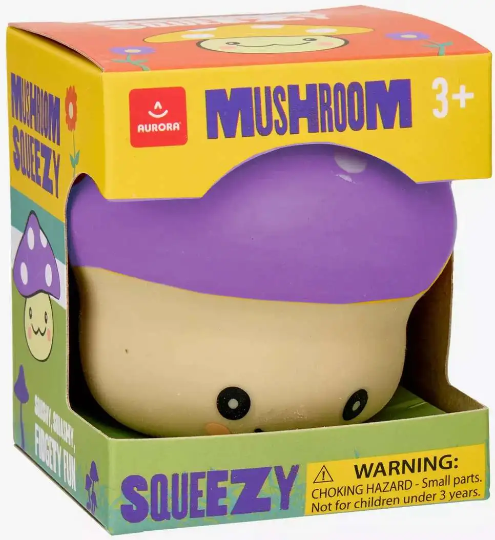 Mushroom Squeezy PURPLE 2 Squeeze Toy Aurora - ToyWiz