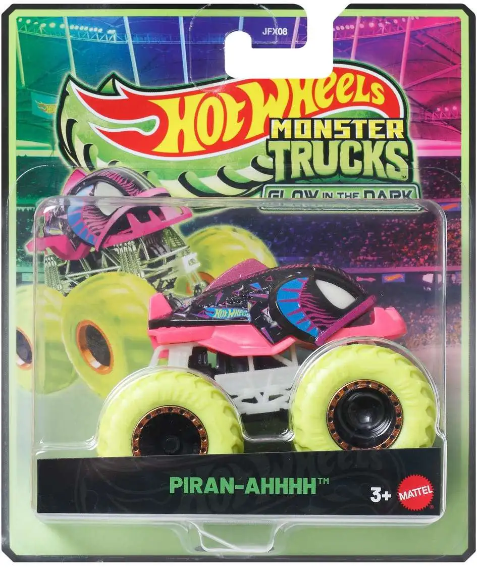 Hot Wheels Monster Trucks Glow in the Dark Piran-Ahhhh Diecast Car [2026]