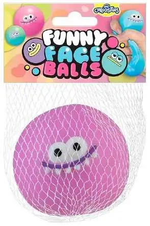 Curiosities Funny Face Ball PINK 3-Inch Squeeze Toy