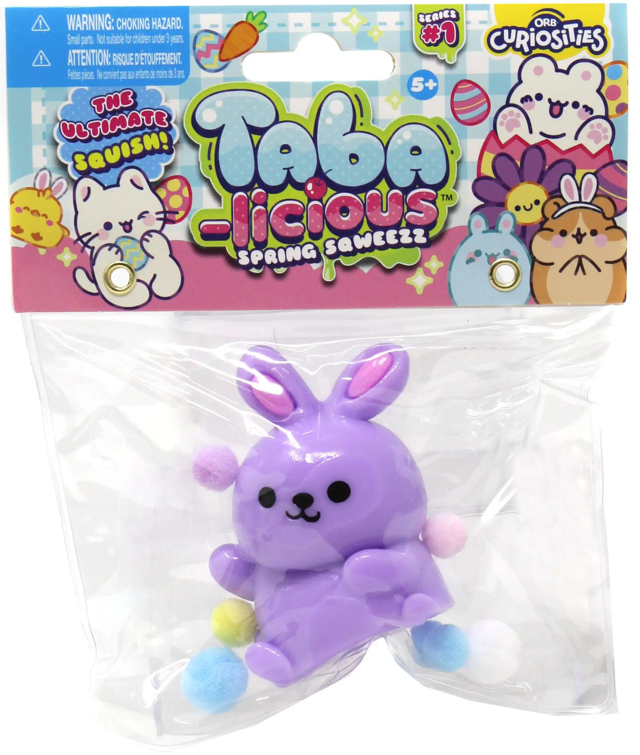 Taba-Licious Spring Sqweezz Purple Bunny 3-Inch Squeeze Toy
