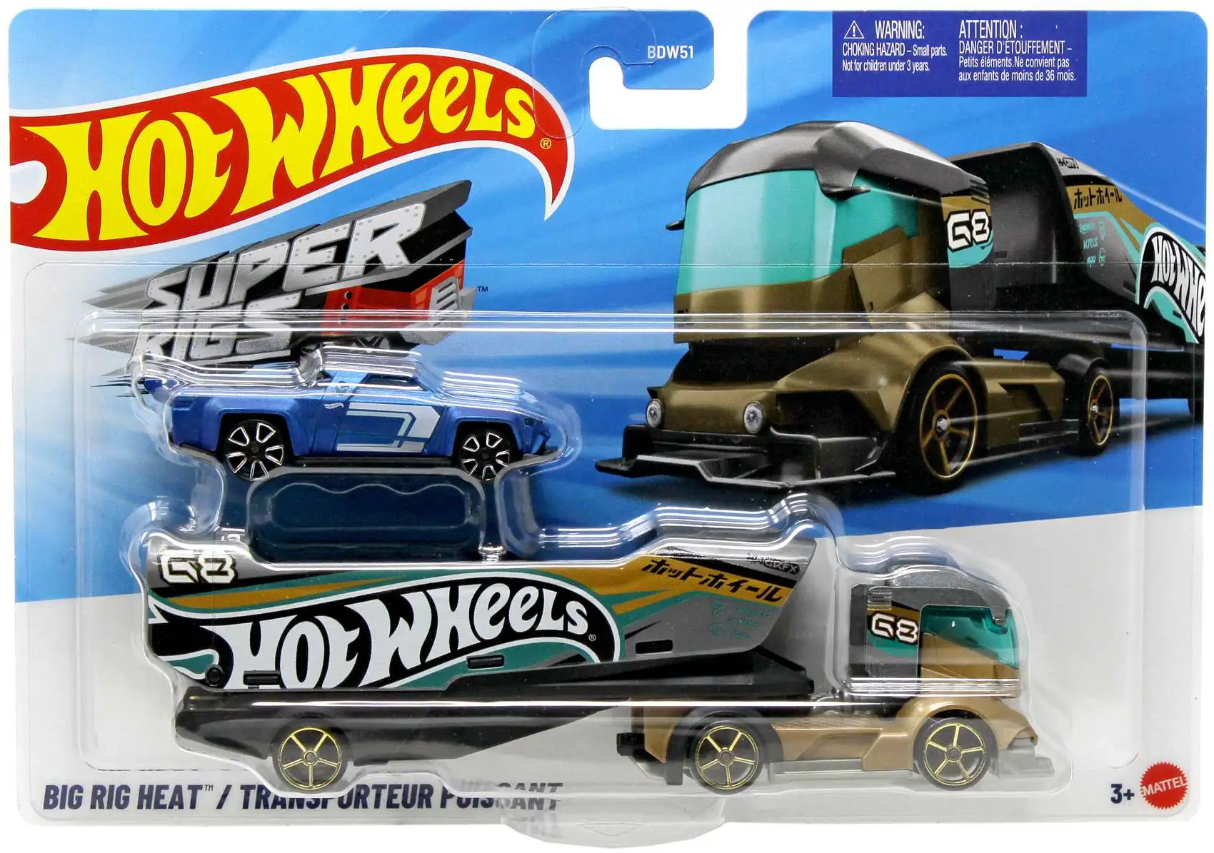 Hot Wheels Super Rigs Big Rig Heat Diecast Car [Gold]