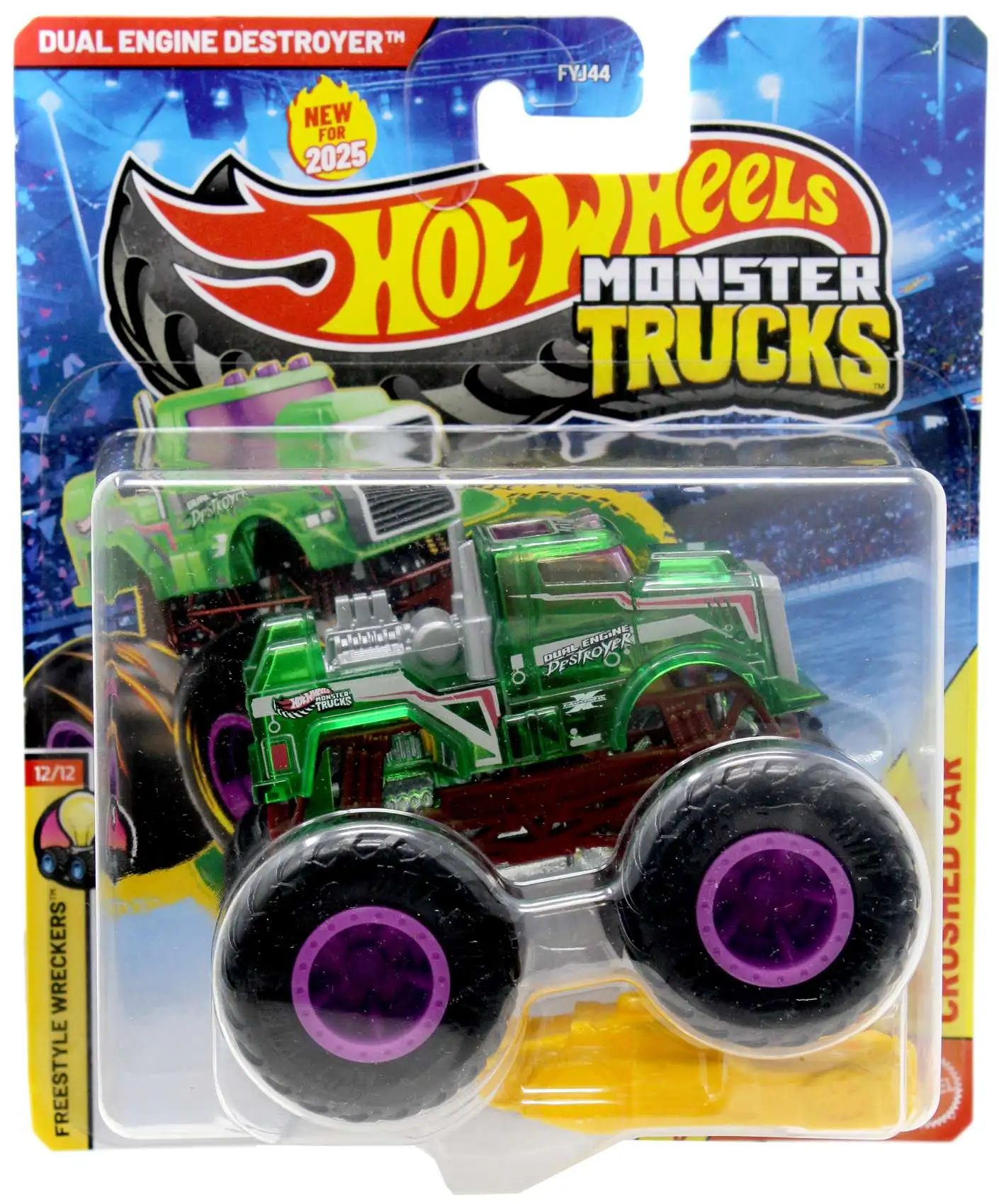 Hot Wheels Monster Trucks LIVE Dual Engine Destroyer Freestyle Wrecker Diecast Car