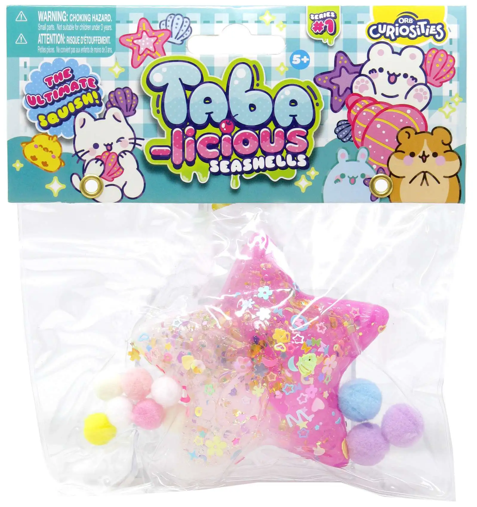 Taba-Licious Curiosities Seashells Starfish 4-Inch Squeeze Toy [Pink & White]