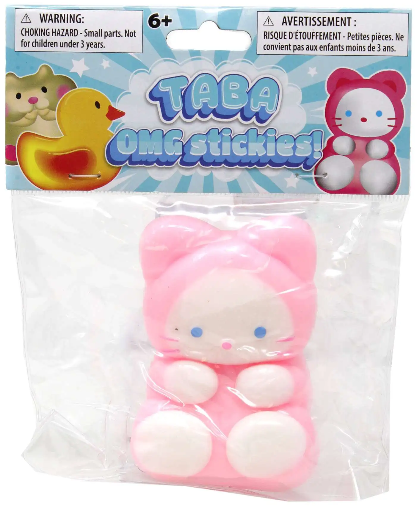 Taba OMG Stickies Animals Cat 3.5-Inch Cling Toy [Pink]