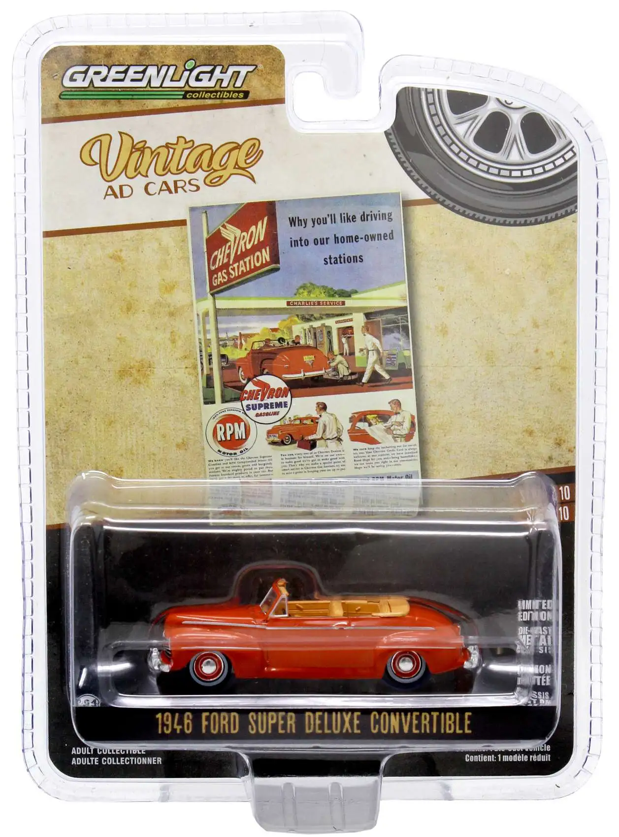 Greenlight Collectibles Free Comic Book Day 1946 Ford Super Deluxe Convertible Diecast Car