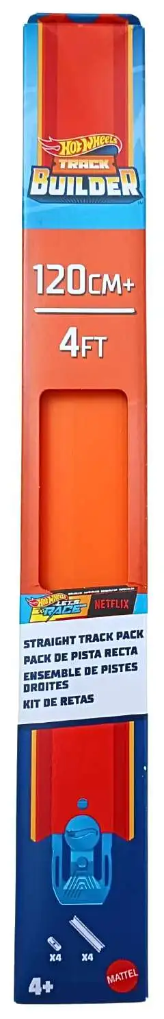 Hot Wheels Track Builder System Straight Track Pack [Orange, 4Ft]
