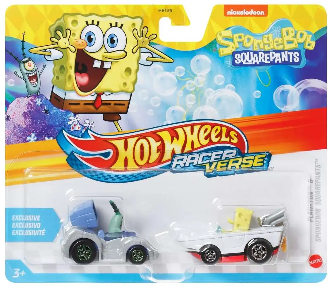Hot Wheels RacerVerse Spongebob Squarepants Spongebob & Plankton Die Cast Car 2-Pack [2026]