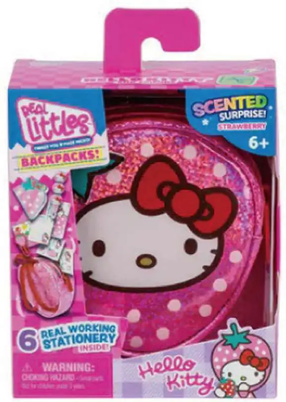 hello kitty mini backpacks Real Littles- Kitty® and Friends Backpack + 6 accessories - Series 2 - English Only loves reading Real Littles Hello Kitty and
