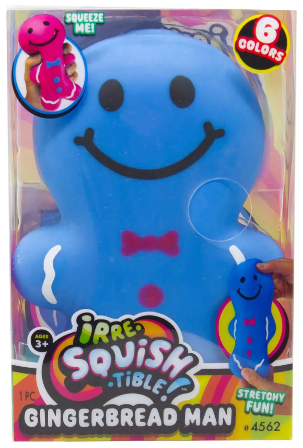 Irre-Squish-Tible! Gingerbread Man BLUE 6-Inch Squeeze Toy