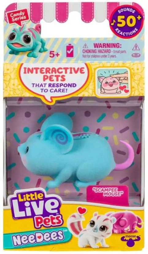 Little Live Pets NeeDees Candy Series Scampee Mouse Wearable Interactive Figure Pack