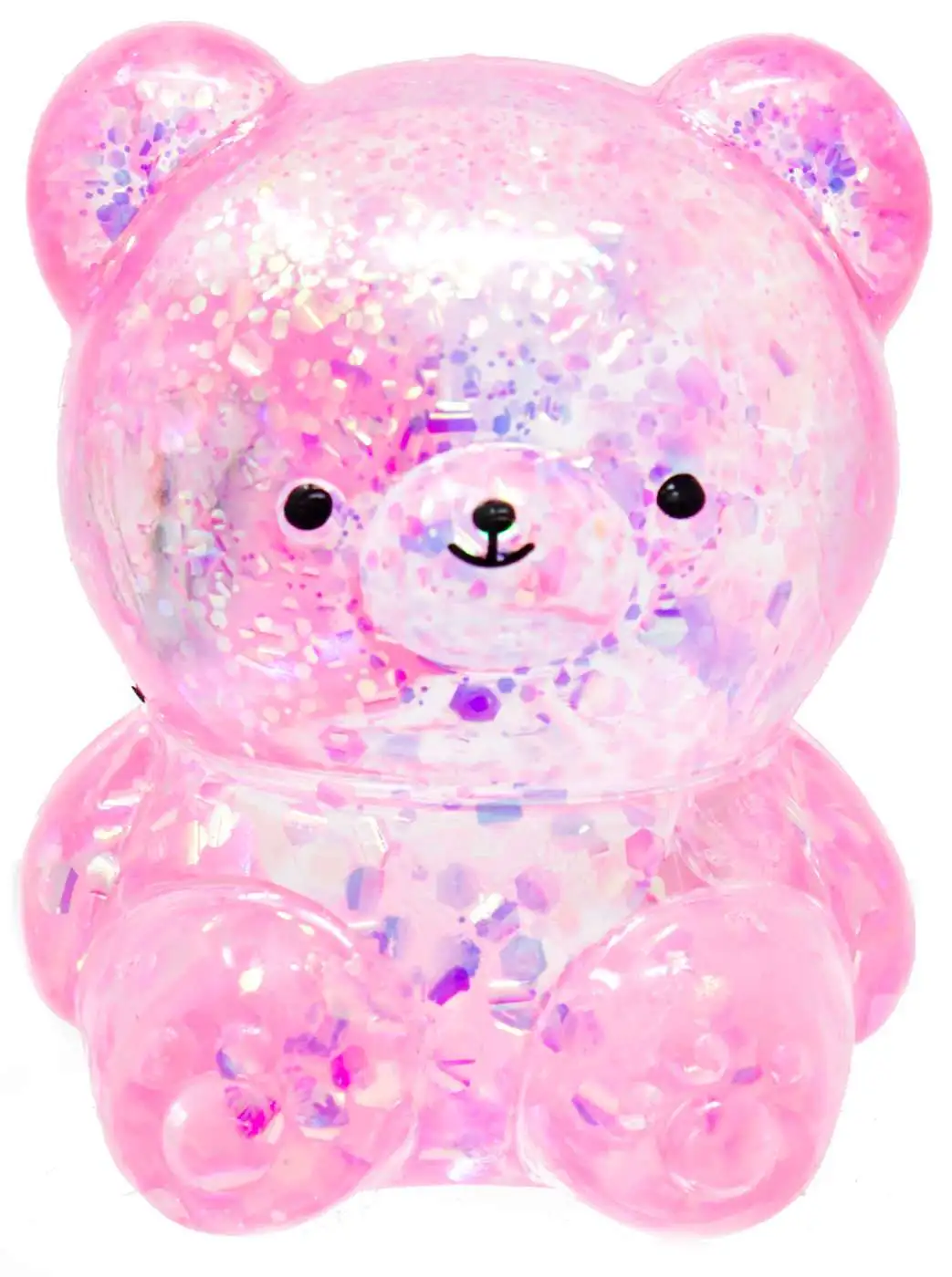 Squish Sparkle Bear PINK 3-Inch Squeeze Toy