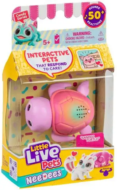 Little Live Pets NeeDees Candy Series Sandee Turtle Wearable Interactive Figure Pack