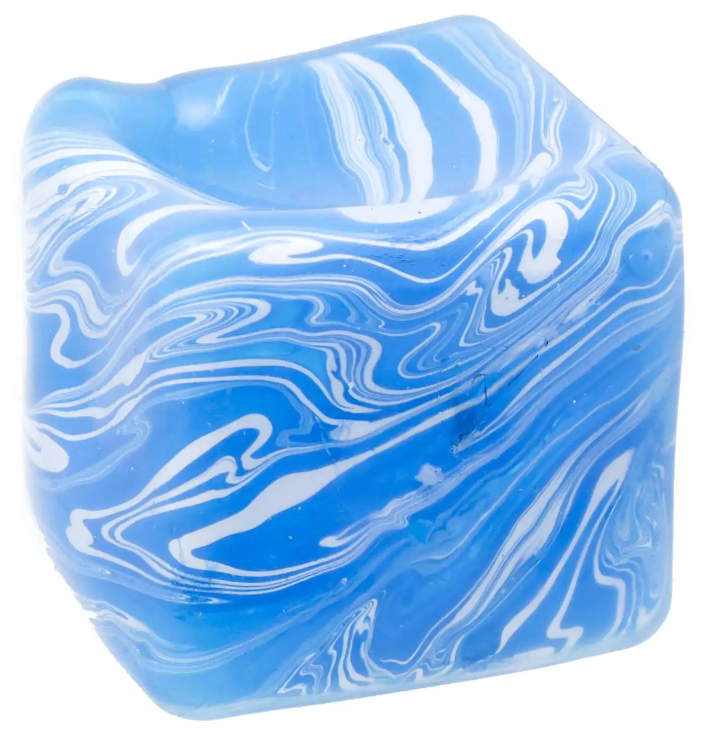 Chilly Cube Marble Swirl BLUE 2.5-Inch Stress Squishy Fidget Toy