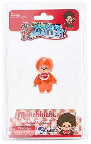 World's Smallest Soft Flocked Monchhichi Mini Figure [Orange]