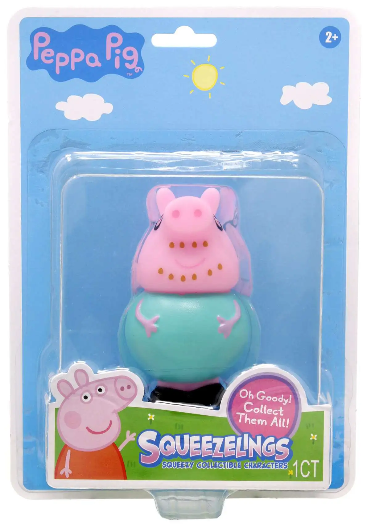Peppa Pig Squeezelings Daddy Pig 3-Inch Vinyl FIgure