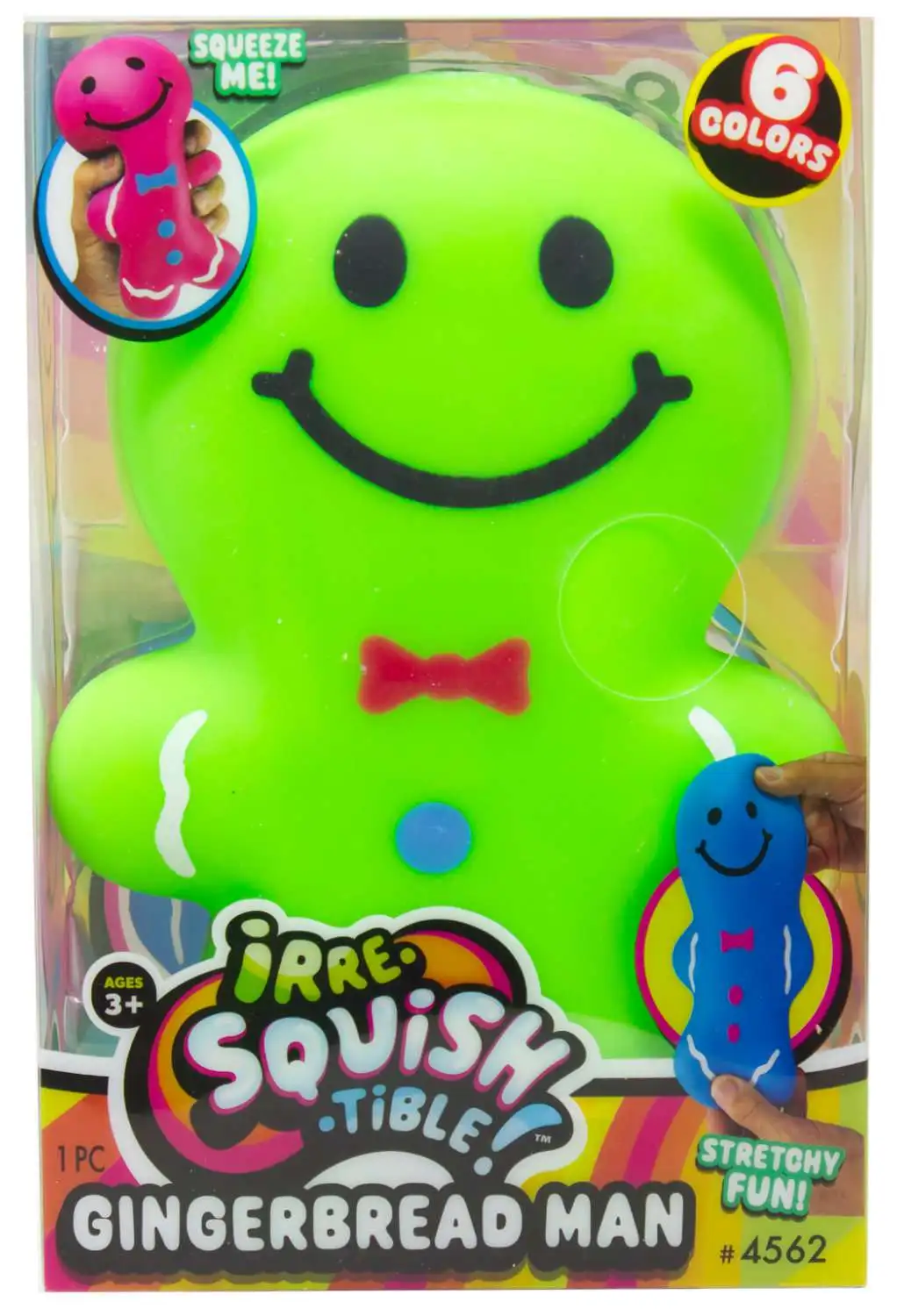 Irre-Squish-Tible! Gingerbread Man GREEN 6-Inch Squeeze Toy