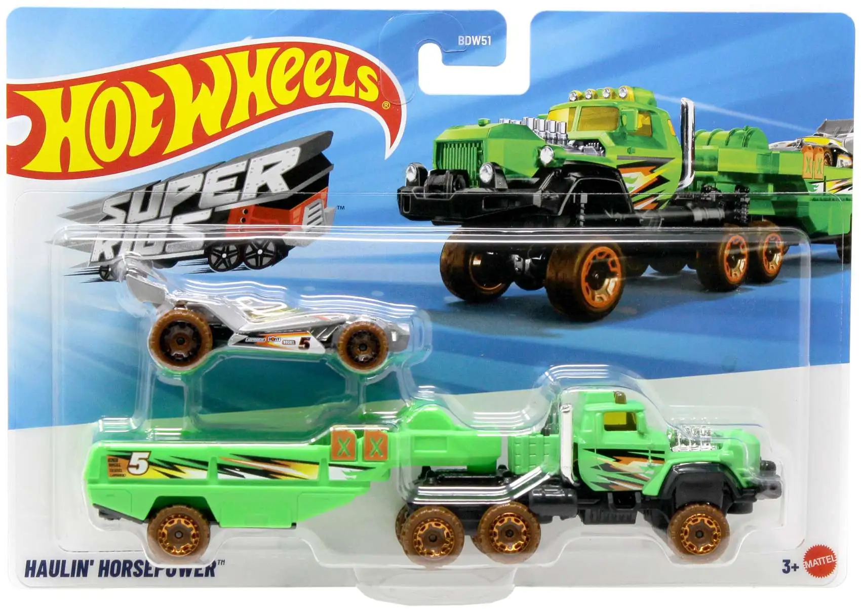 Hot Wheels Super Rigs Haulin' Horsepower Diecast Car