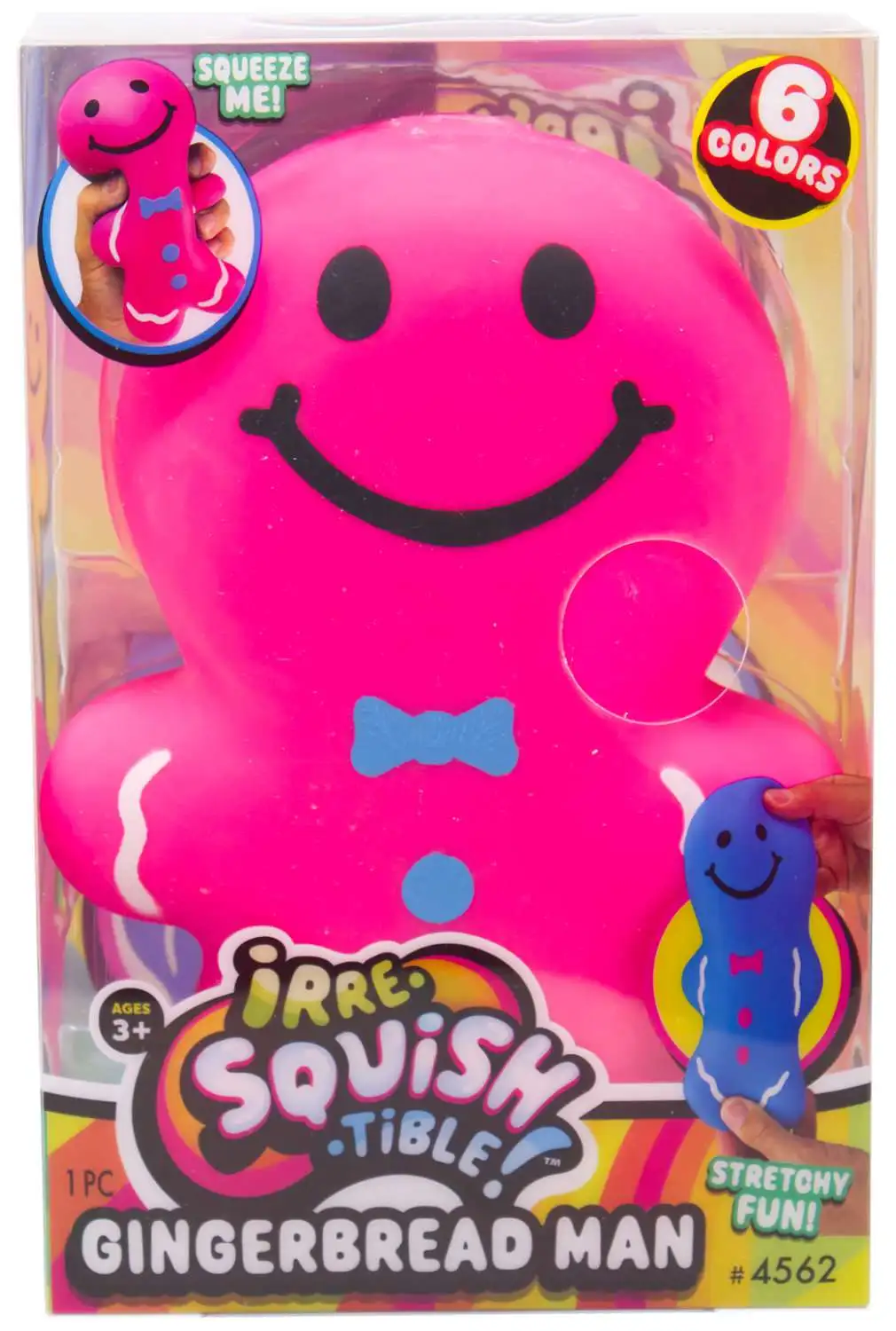 Irre-Squish-Tible! Gingerbread Man PINK 6-Inch Squeeze Toy