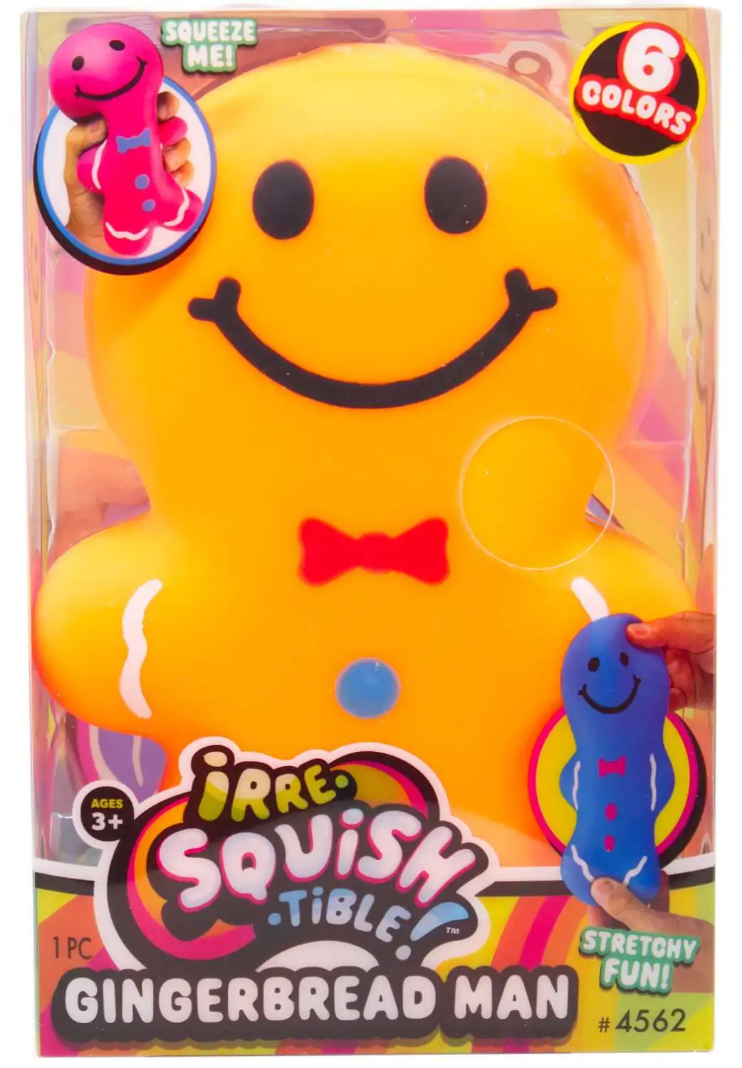 Irre-Squish-Tible! Gingerbread Man ORANGE 6-Inch Squeeze Toy
