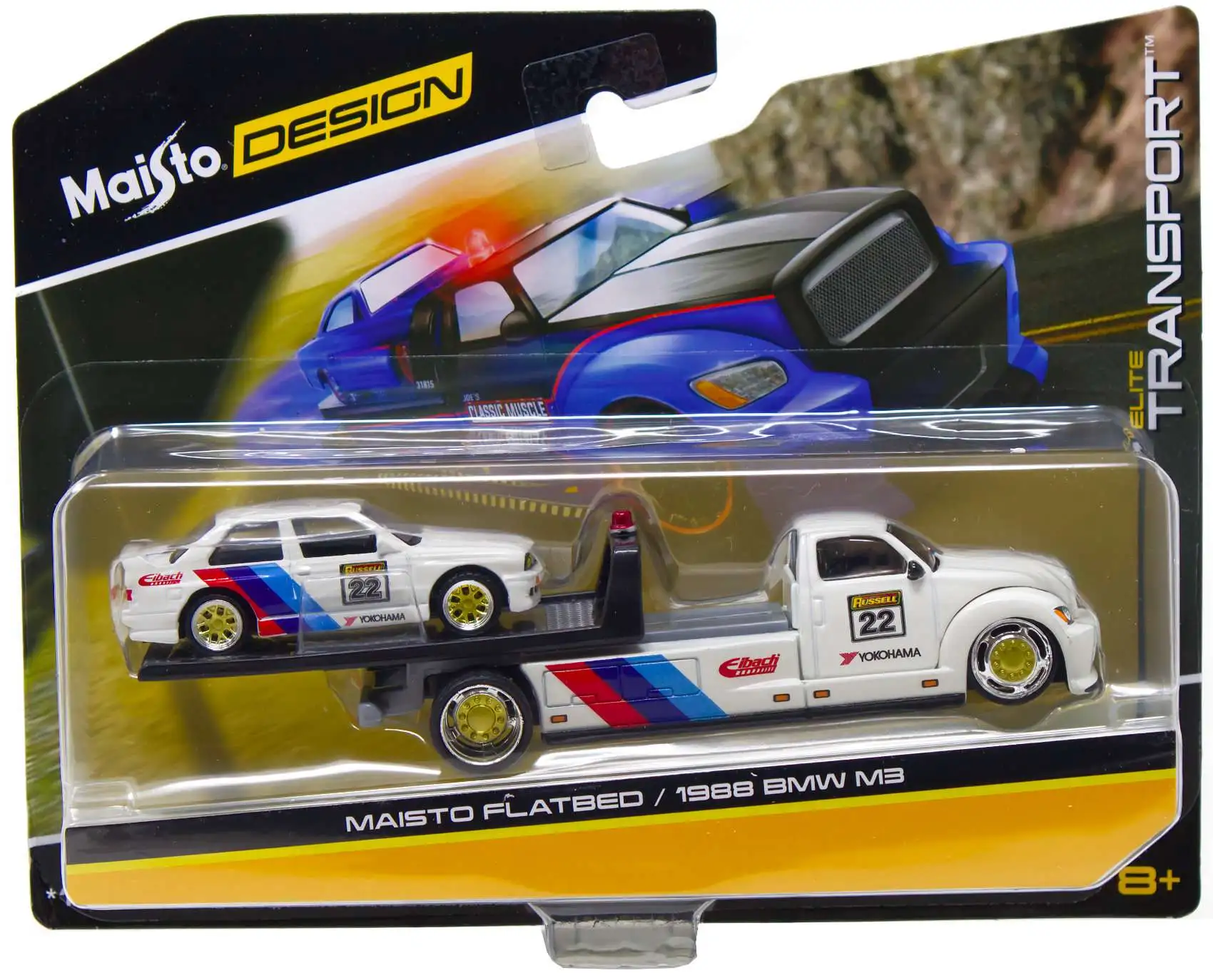 Maisto Design Elite Transport Maisto Flatbed / 1988 BMW M3 Diecast Car