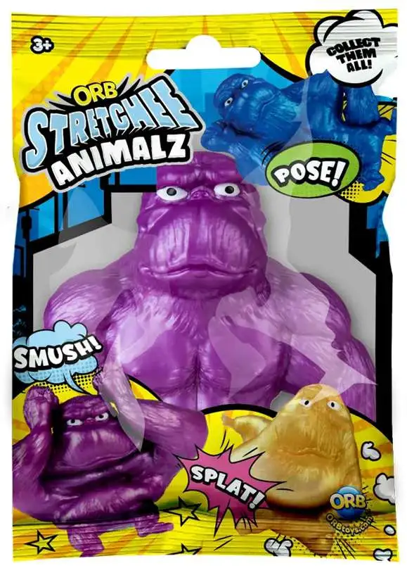 Stretchee Animalz Gorilla PURPLE Squeeze Toy