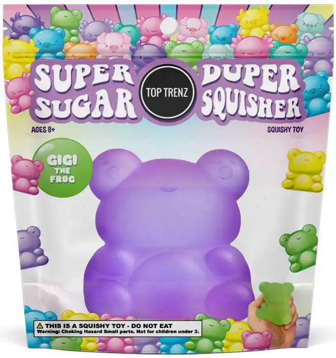 Super Duper Sugar Squisher Gigi the Frog PURPLE Squish Toy
