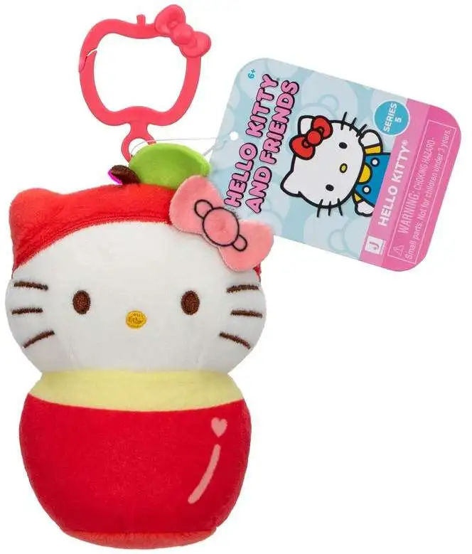 Sanrio Hello Kitty & Friends Series 5 Hello Kitty 4-Inch Clip on Plush [Apple]