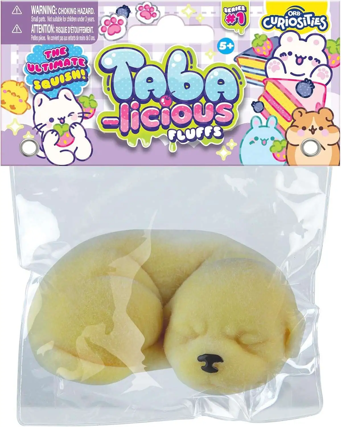 Taba-Licious Curiosities Fluffs Dog 3.5 Squishy Squeeze Toy Yellow ORB ...