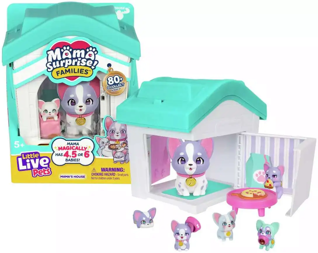 Little Live Pets Mama Surprise! Families Mama's House Frenchie Interactive Toy [with 4, 5 OR 6 Babies]