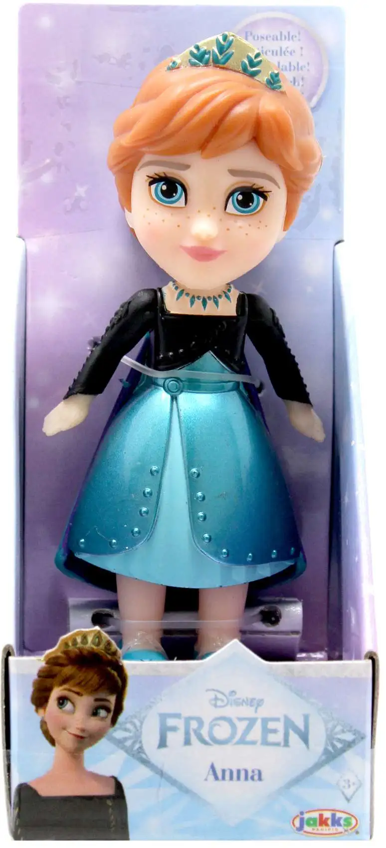 Disney Frozen Posable Anna 3 Mini Figure Green Dress, Metallic Jakks Pacific - ToyWiz Disney Frozen Posable Anna 3 Mini Figure Green Dress, Metallic Jakks Pacific - ToyWiz