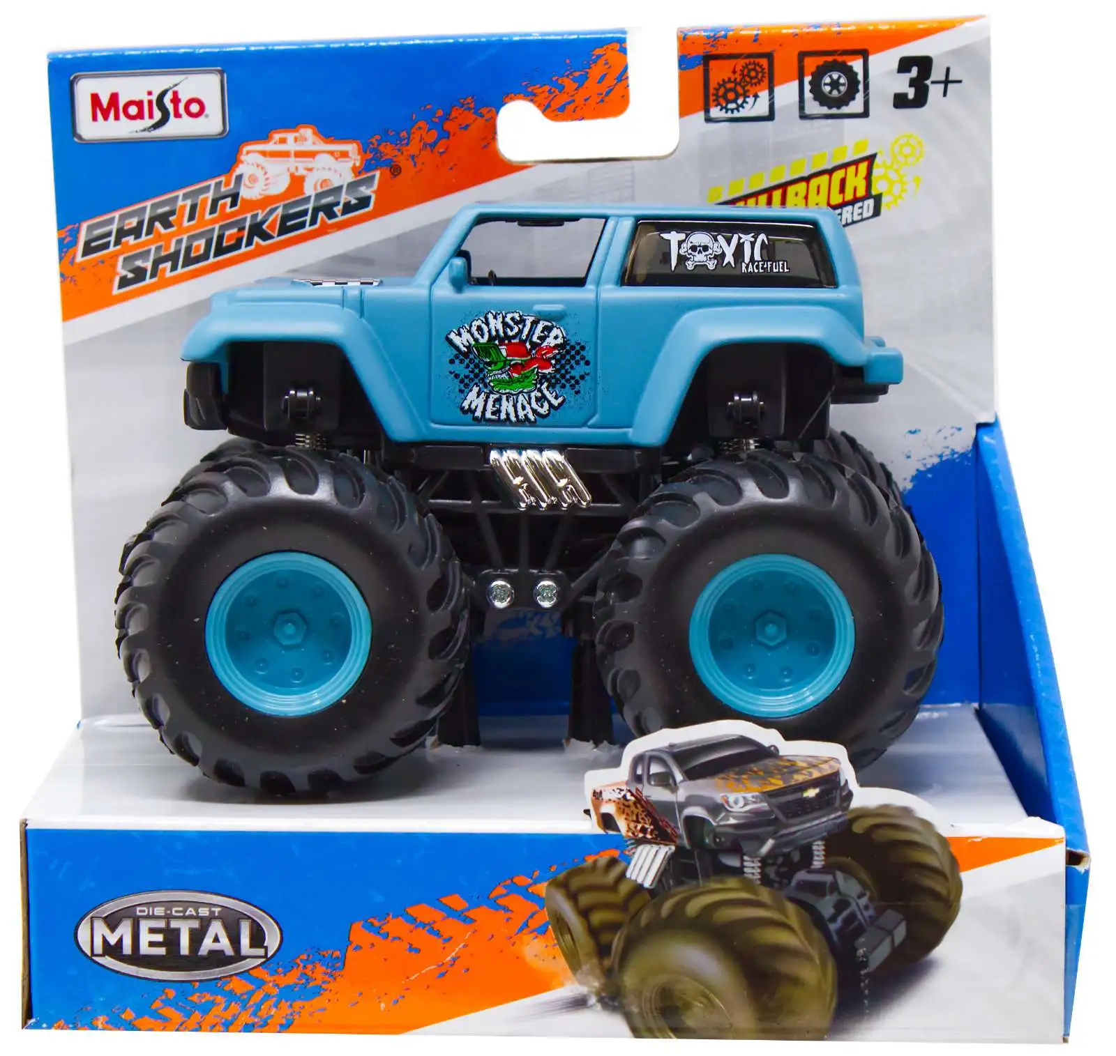 Earth Shockers Monster Menace Diecast Pull-Back Car