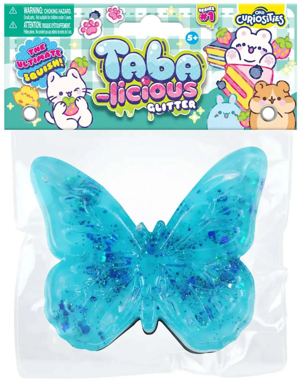 Taba-Licious Curiosities Glitter Butterfly 3-Inch Squeeze Toy [Blue]