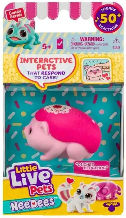 Little Live Pets NeeDees Candy Series Ouchee Hedgehog Wearable Interactive Figure Pack