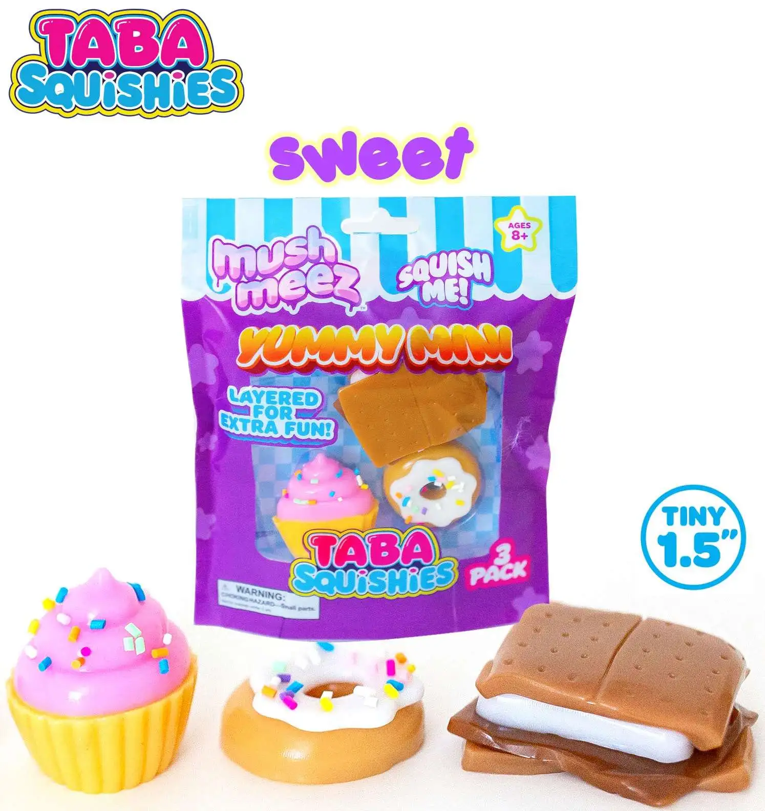 MushMeez Taba Squishies Yummy Mini Cupcake, Donut SMores Mini