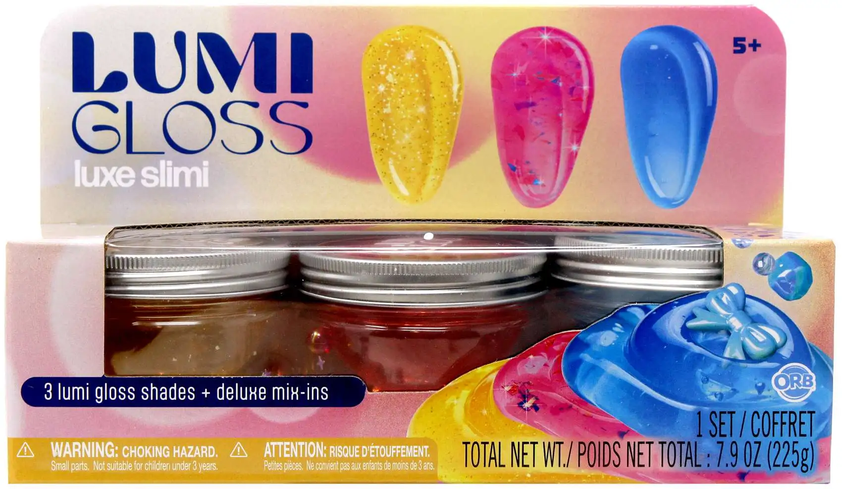 Lumi Gloss Luxe Slimi Yellow, Pink & Blue Slime 3-Pack