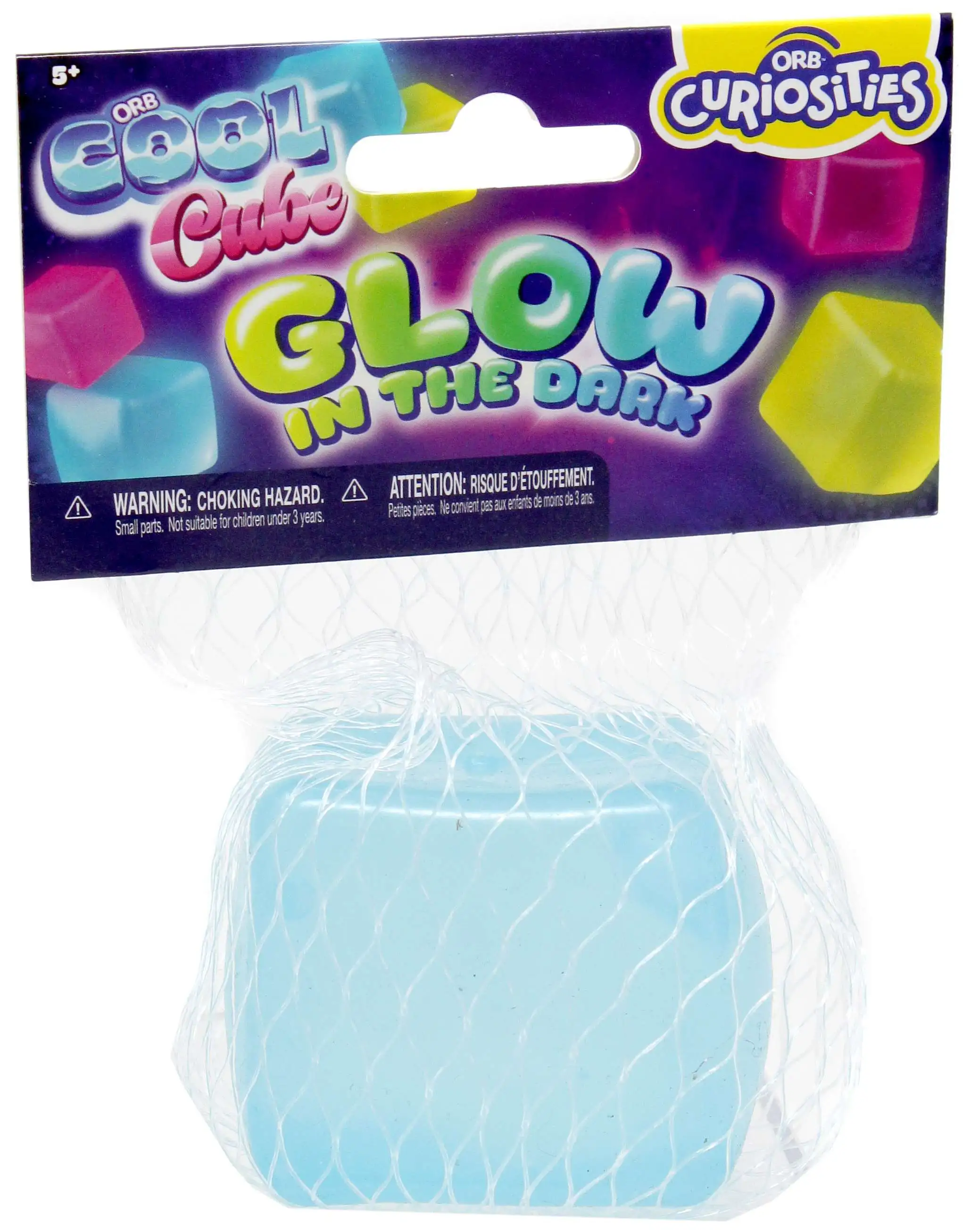 Cool Cube Curiosities Glow-in-the-Dark BLUE 2-Inch Squeeze Toy