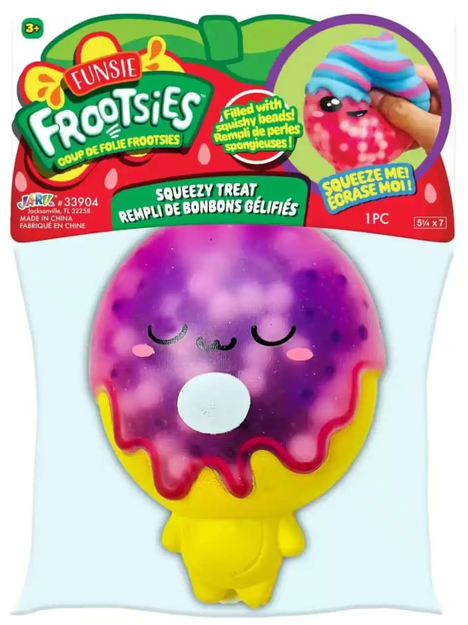 Funsie Frootsies Squeezy Treat Grape Jelly Donut Squeeze Toy