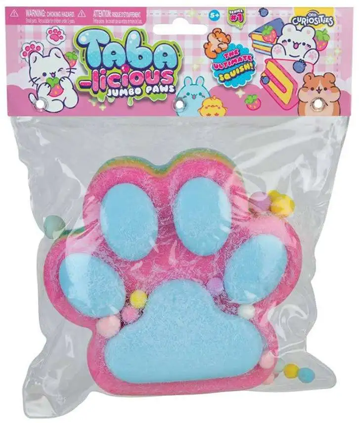 Taba-Licious Jumbo Paws Blue & Pink 6-Inch Squeeze Toy