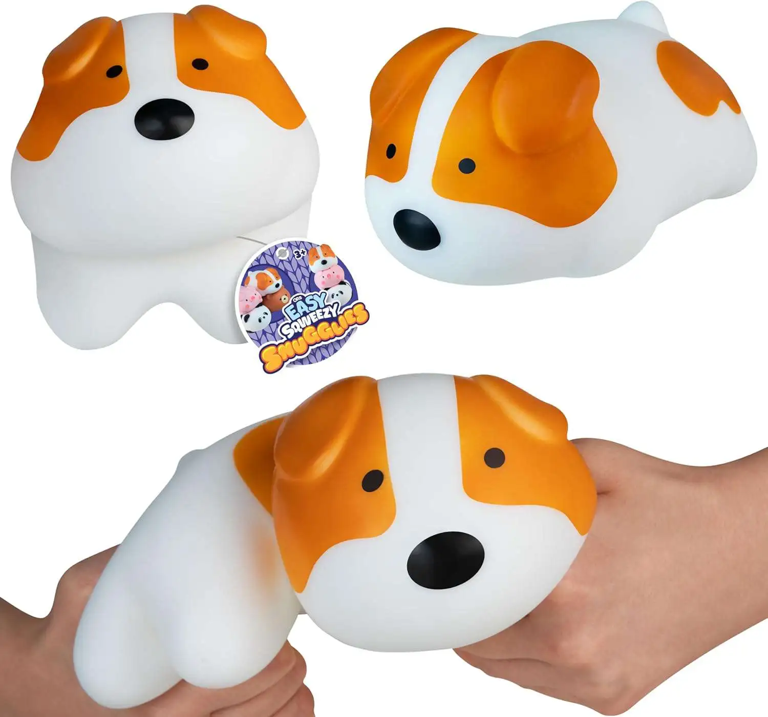 Easy Sqweezy Snugglies Dog 7-Inch Squeeze Toy